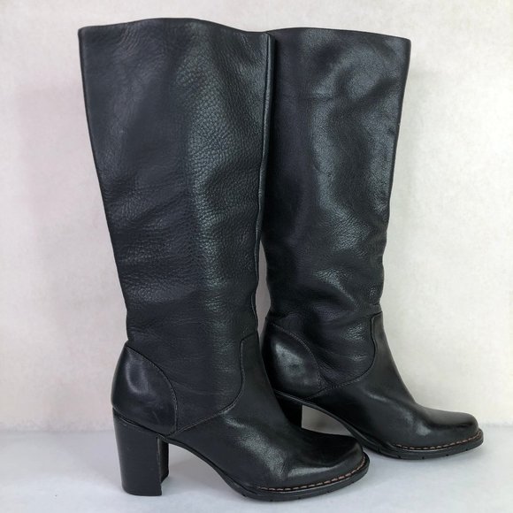 clarks black knee high boots